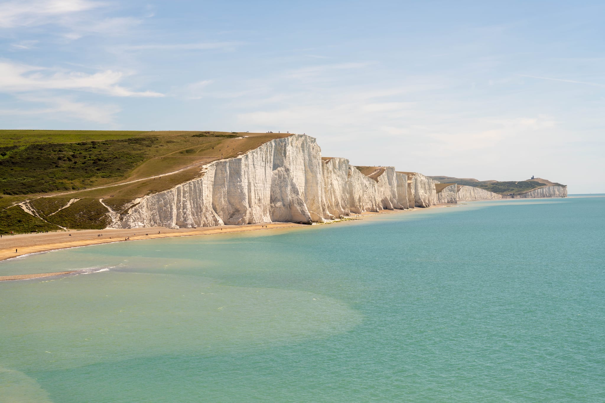 Seven Sisters chalk cliffs and coastal scenery, East Sussex