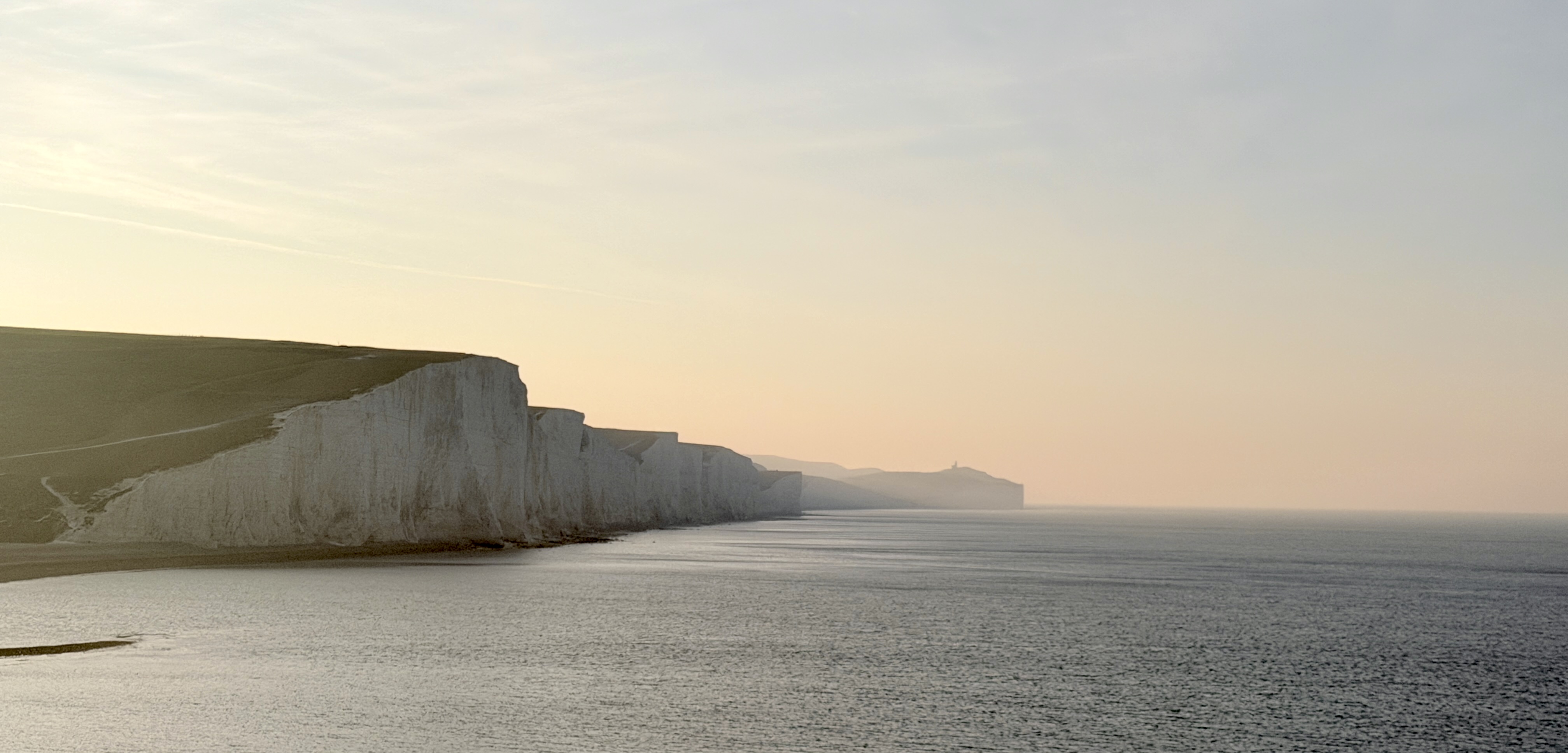 Cliff-top path above the Seven Sisters chalk cliffs, East Sussex