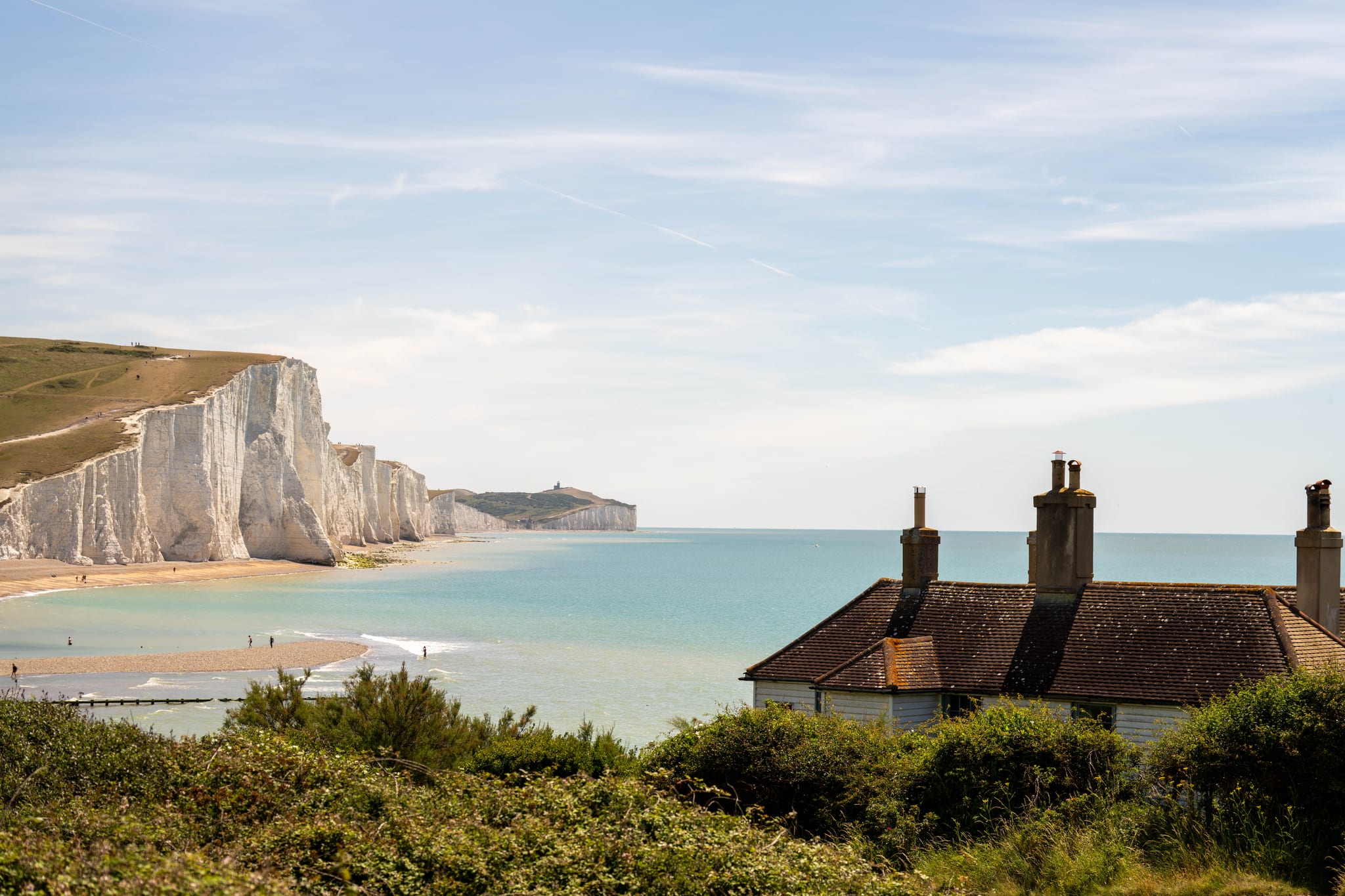 Seven Sisters chalk cliffs and coastal scenery, East Sussex